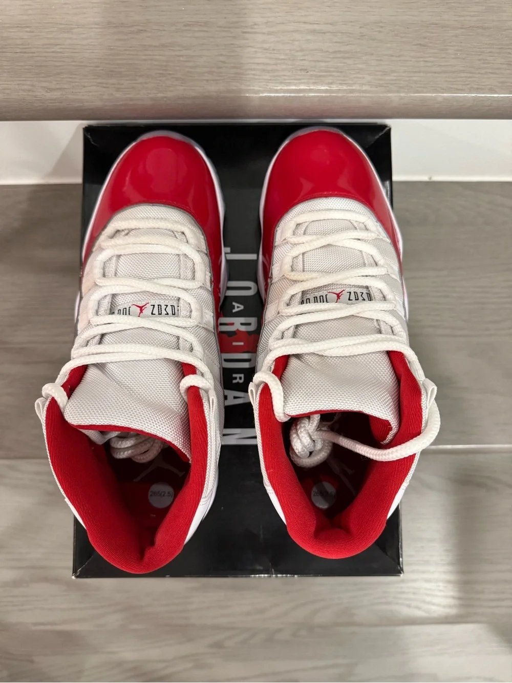 NIKE Men’s Air Jordan Retro 11 White/Red “Cherry”🍒 Patent Leather Sneaker